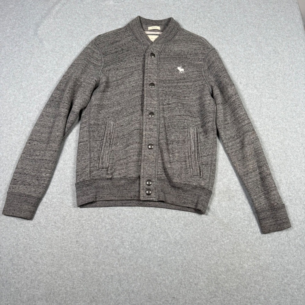 Vintage Y2K Abercrombie & Fitch Mens Muscle Fit Snap Front Fleece Varsity S